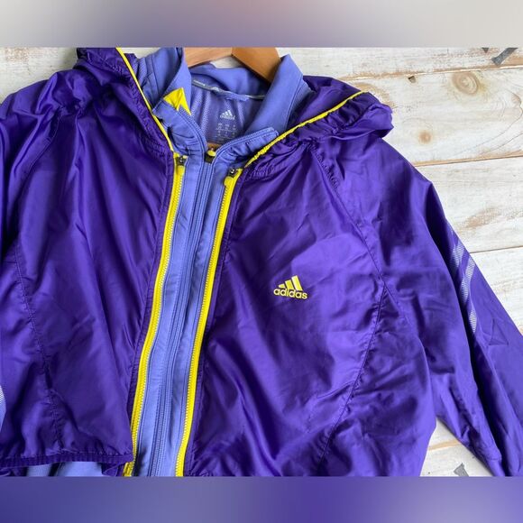 ADIDAS Supernova Hooded Windbreaker running jacket 2 pcs purple womens sz XL EUC - Picture 3 of 13
